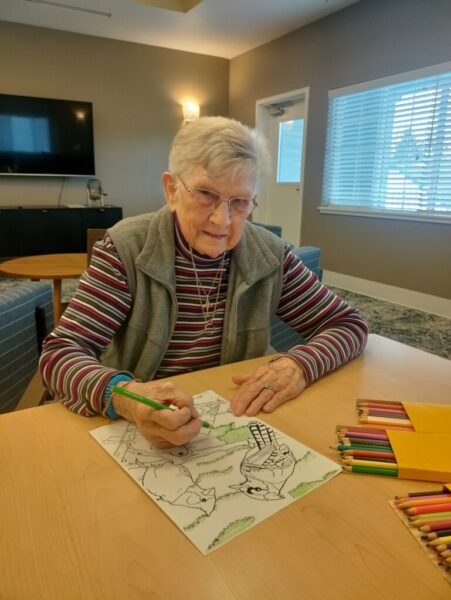 centralia point resident coloring and smiling 